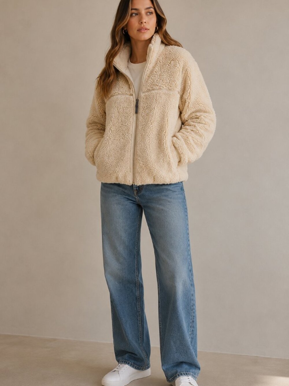 Patagonia Worn Wear Lunar Dusk Fleece Jacket Dark Natural Beige Ivory Size S